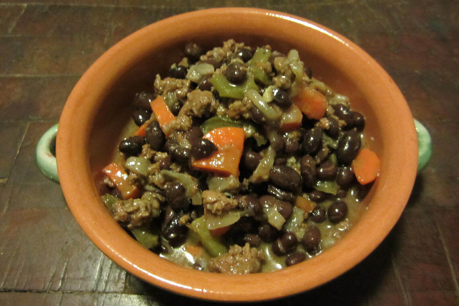 A bowl of black bean chili