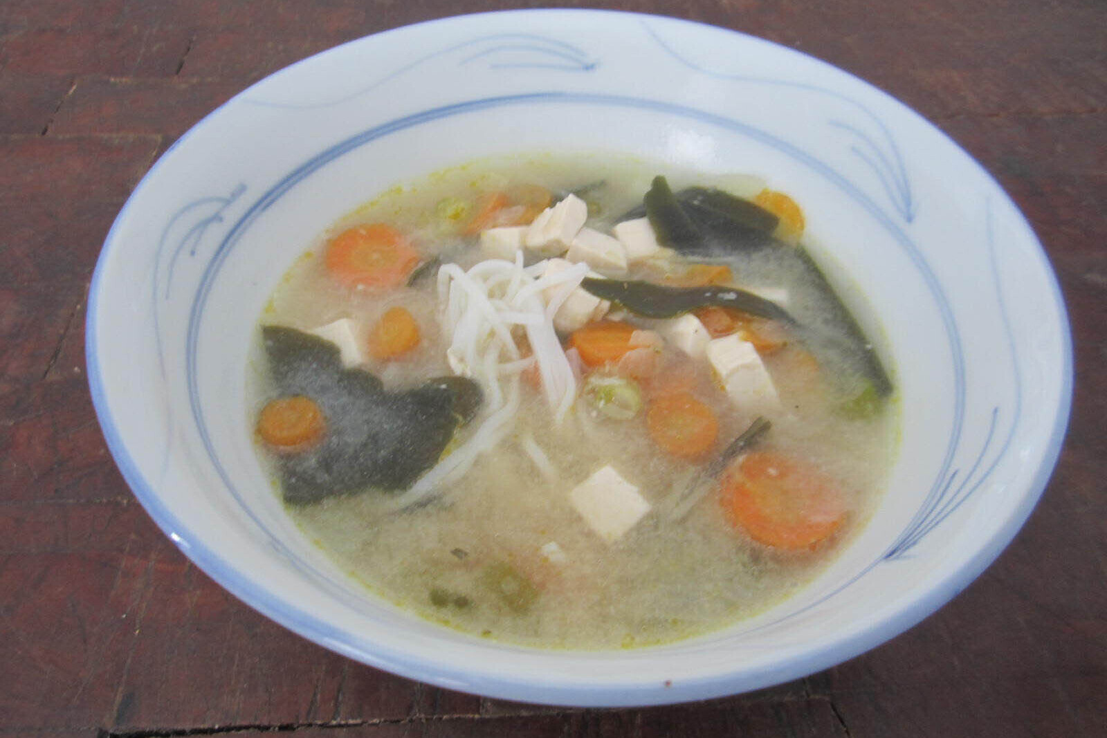 Bowl of miso ramen soup