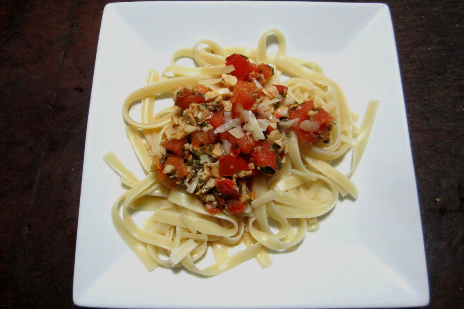 Pasta with red clam sauce